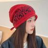 Hat Women's Autumn and Winter Baotou Hat Star Drawstring Stacking Hat Small Wool Hat Warm and Cold Knitted Curling