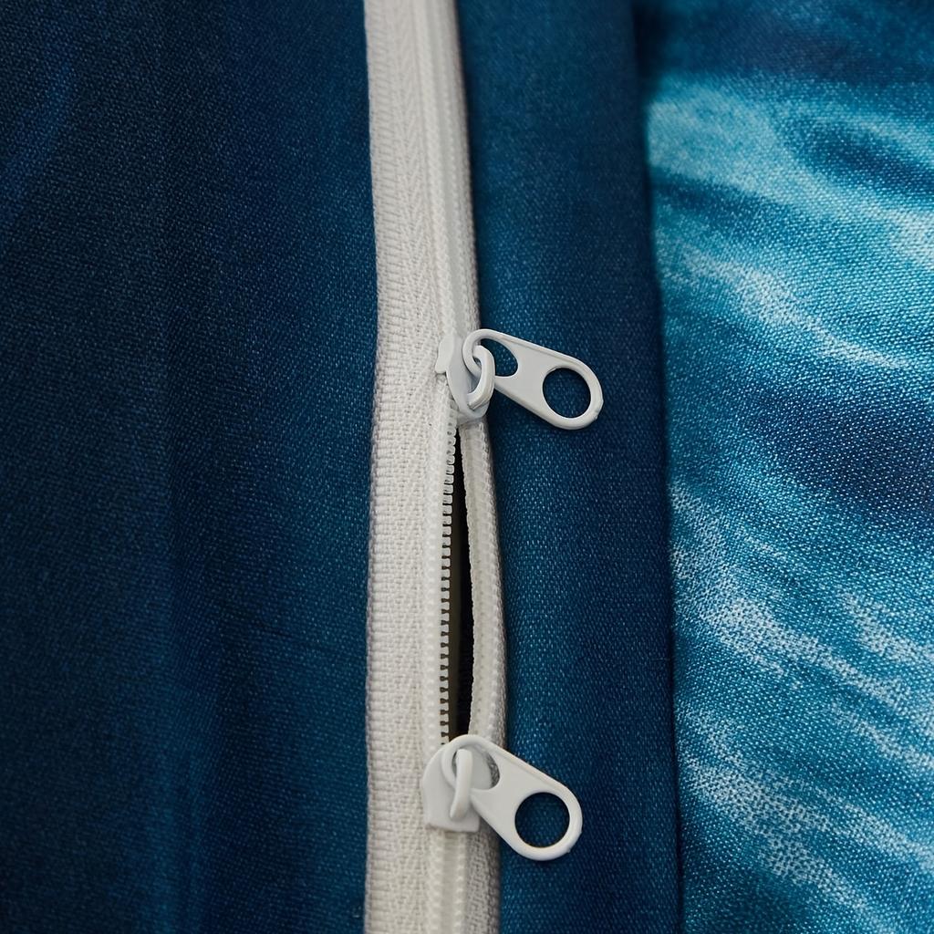 Комплект пододеяльника и наволочек «Синее море», Ультрамягкое постельное белье