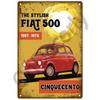 Металлическая вывеска для гаража FIAT, Настенный декор с логотипом автобренда 20x30см