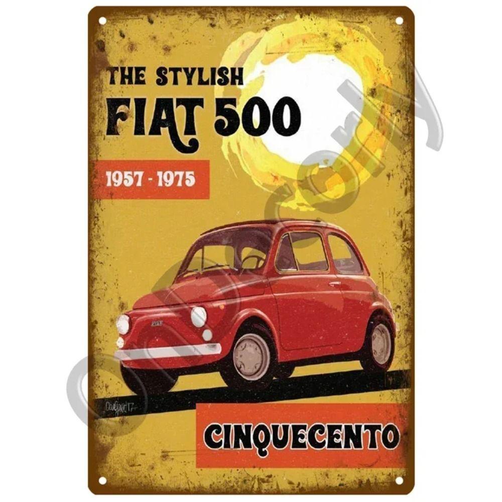 Металлическая вывеска для гаража FIAT, Настенный декор с логотипом автобренда 20x30см