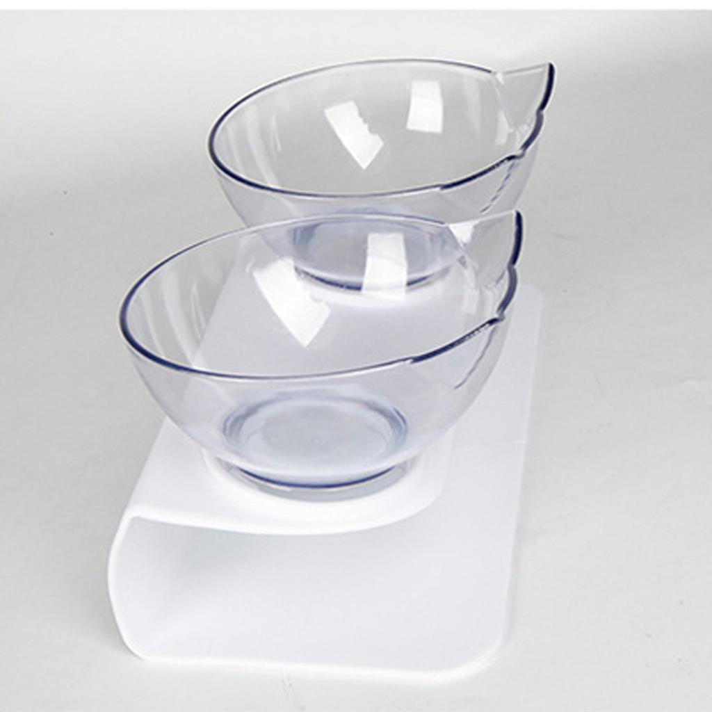 Миска для кошек, ортопедическая противоскользящая миска для домашних животных, прозрачная кормушка для домашних животных с двойной чашей