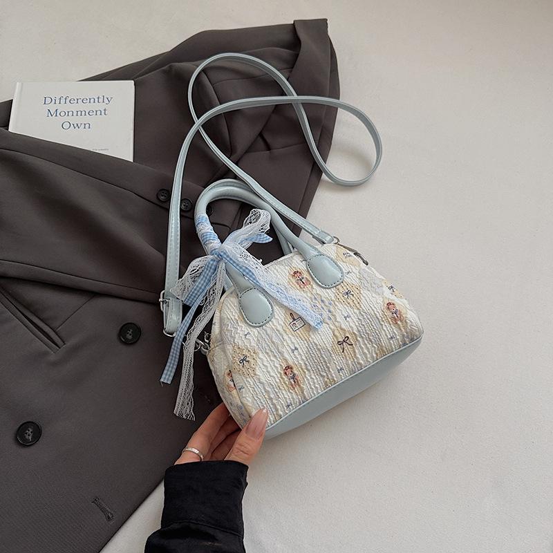 Корейская милая клетчатая сумка с бантом - Универсальная сумка через плечо и кроссбоди на осень/зиму 2025