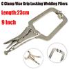 9-дюймовые стальные тиски C-образной формы с фиксатором, клещи для сварки, инструмент для поиска шипов по дереву, серебристый, высококачественная сталь