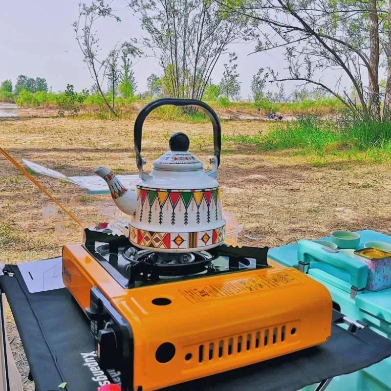 1,1 л Эмалированный чайник в китайском стиле Чайник для заваривания чая Эмалированный чайник Кофейный бытовой эмалированный чайник Чайник для кипячения воды