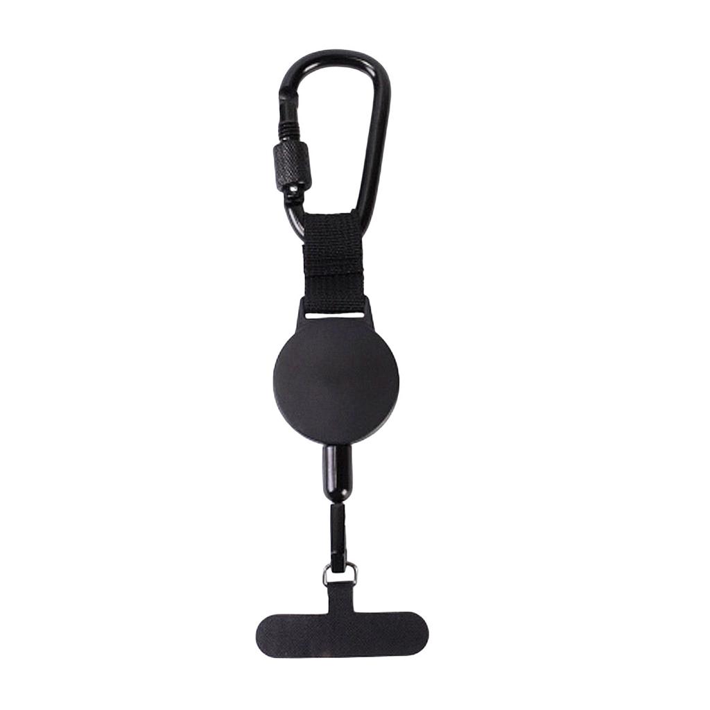 Retractable Anti-Theft Phone Holder, Carabiner Clip Phone Buckle, Rotating Lock, D-Shaped, Square, Shark, Strap Options, Tether