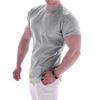 Спортивная футболка мужская с коротким рукавом, облегающая, модная, с изогнутым подолом, для фитнеса, модная, для бега, быстросохнущая, дышащая, топ