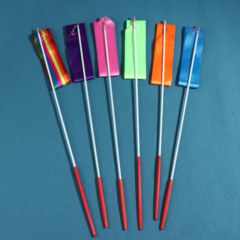 NEW 4m Artistic Gymnastics Ribbon With Rod Colorful Children Dance Ribbon Toys Outdoor Sports Toys Performance Props Kids Gifts