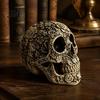 Halloween Tabletop Decorations Creative Skull Flowers Sculpture, Human Head Skeleton Statue, Collectible Figurine Gifts for Adults Home Decor,