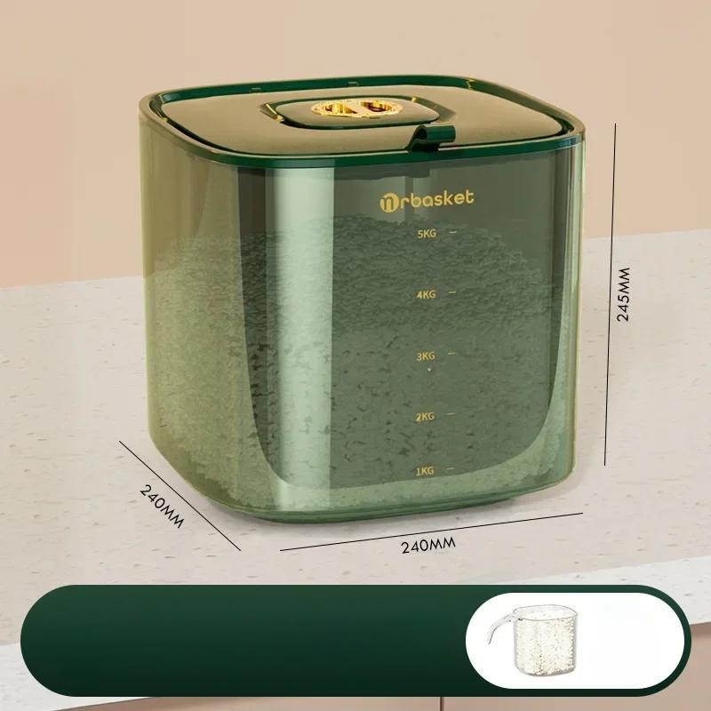 Kitchen Food Storage Containers Rice Bucket Insect and Moisture-proof Sealing Food Grade Flour Cereal Dog Food Storage Tank