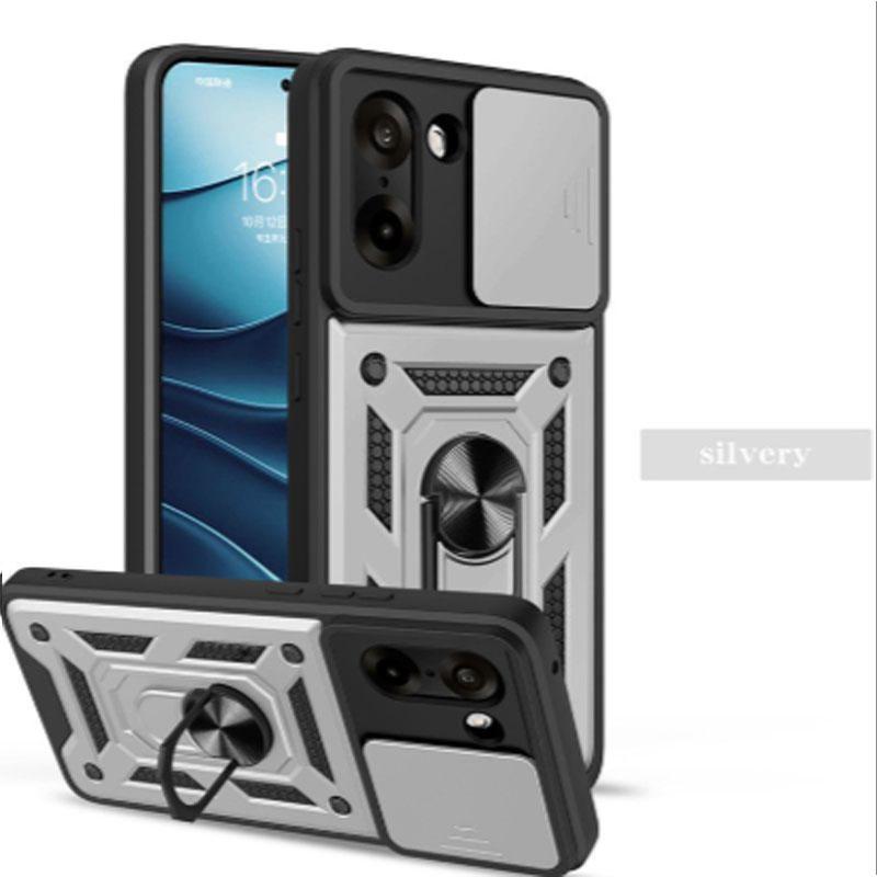 Прочный Armor Slide Camera Windows Чехол из ПК+ТПУ Для Oneplus 15 15R Магнитный Поворотный Кольцевой Держатель Ударопрочный Чехол Военного Класса