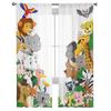 Wild Animal Cartoon Sheer Curtains Bedroom Voile Curtain Living Room Window Sheer Curtains Kitchen Tulle Drapes