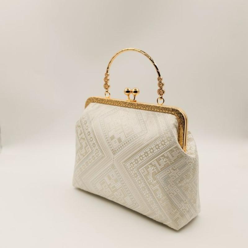 Evening Bag for Women, Retro Ethnic Elegant Top Handle Bag with Detachable Chain