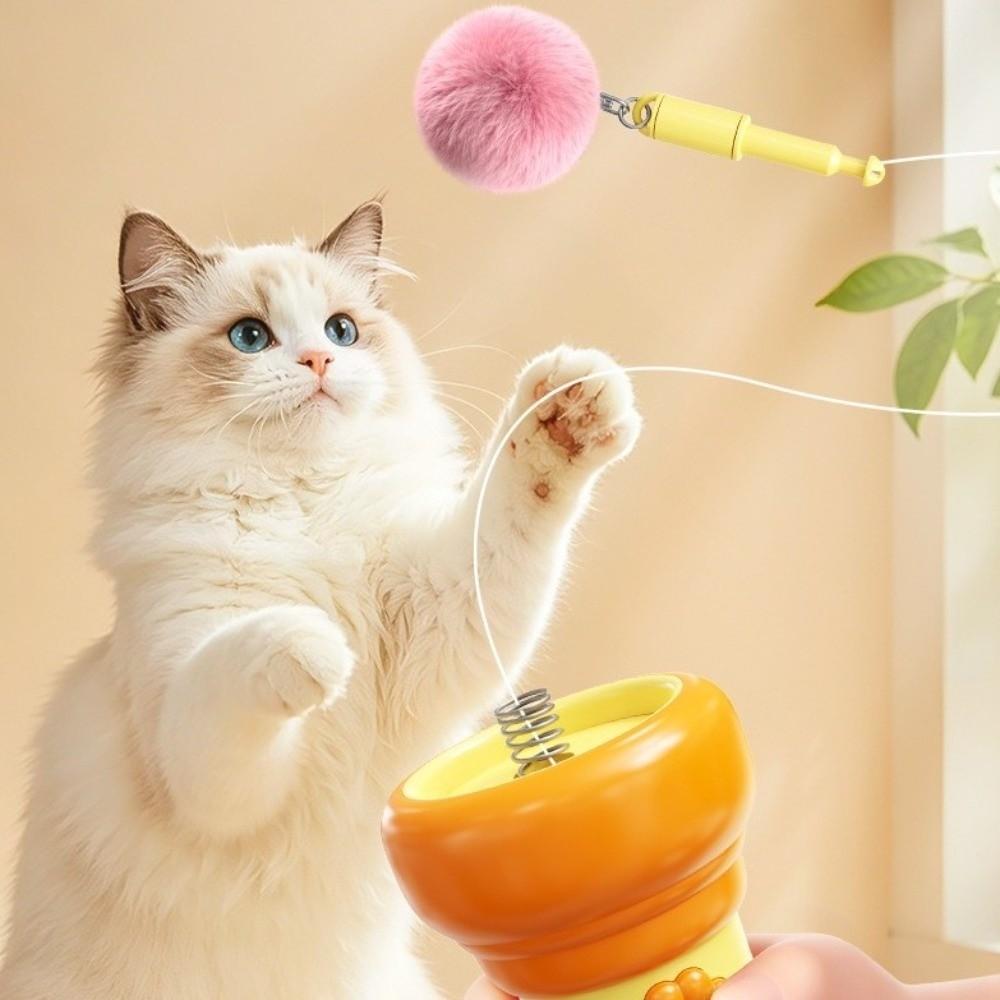 Flashlight Shape Cat Teaser Wand Retractable Rope Electric Cat Teaser Cat Catching Device Exercise