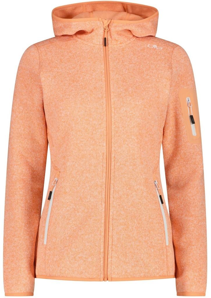Jacket CMP Woman Fleece Jacket Fix Hood (3H19826) Jacket Knitted Melange Hoody (3h19826-03ct) White-salmon