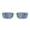 Fendi Frameless Design Metal Rectangular Sunglasses Women sunglasses Silver FOL117V1T