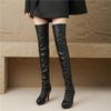 Женские сапоги на высоком каблуке, круглый носок, тонкий каблук, однотонные, новые осенние и зимние сапоги, большие сапоги до колена.