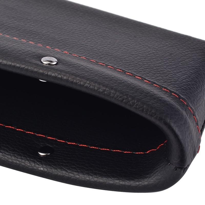 2x PU Leather Catch Catcher Box Caddy Car Seat Gap Slit Pocket Storage Organizer