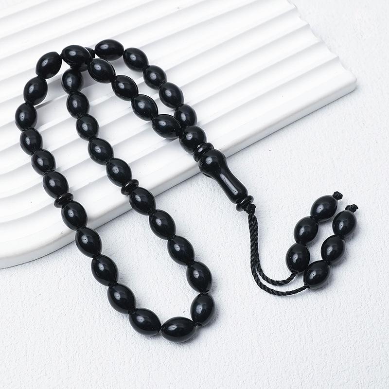 Исламский тасбих из 33 бусин, Розарий для молитвы, Бусины 9x12 мм, Ручная нить Хуэй из Ближнего Востока