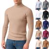 Men's Twisted Solid Color Sweater Men's Half Turtleneck Knitted Bottoming Shirt