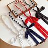 Vintage Polka Dot Long Silk Scarf Pearl Waist Chain Fashionable Luxurious Design Belt Exquisite Clothing Accessories