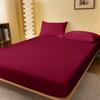 1 Piece Of Solid Matte Bedsheet, Wine Red Bedspread For Bedroom, Bedding (Excluding Pillowcases)