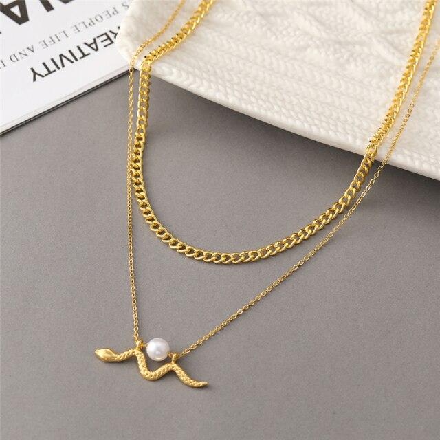 17KM Модное многослойное ожерелье со змеей и кристаллами для женщин и девочек, модная богемная золотая цепочка, ожерелье, ювелирные изделия для вечеринки