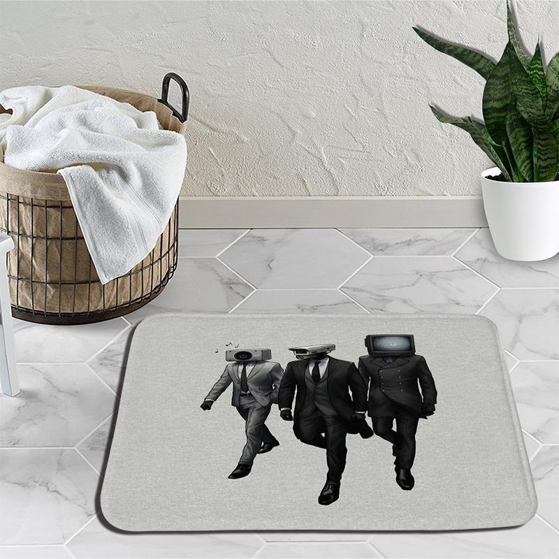 Skibidi Toilet Door Mat Speakerman Camera Man Soft Tufted Bedroom Bedside Carpet Home Decoration Area Rug Cartoon Kitchen Bath Mat