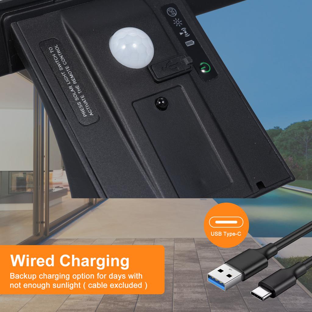 Настенный светильник на солнечных батареях с 90 светодиодами, датчиком движения PIR, 6000K, настенный светильник на солнечных батареях Dust to Dawn