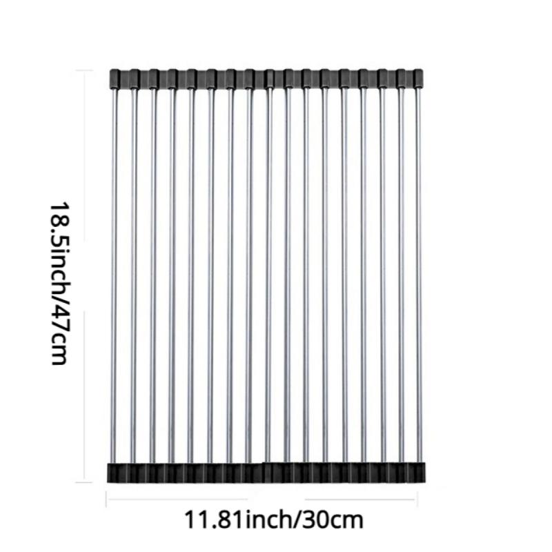 Stainless Steel Drainer Rack Sink Drainer Rack Portable Tableware Fruit Foldable Drying Rack Practical Kitchen Accessories