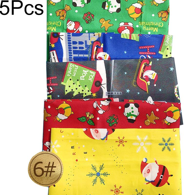 5pcs/Lot Sewing Quilting Fabrics Handmade Material Printed Cloth 25x25cm Patchwork DIY Christmas Series Cotton Fabric