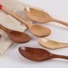 "Japanese-Style Long Handle Wooden Soup & Coffee Spoon with Wire Wrap"