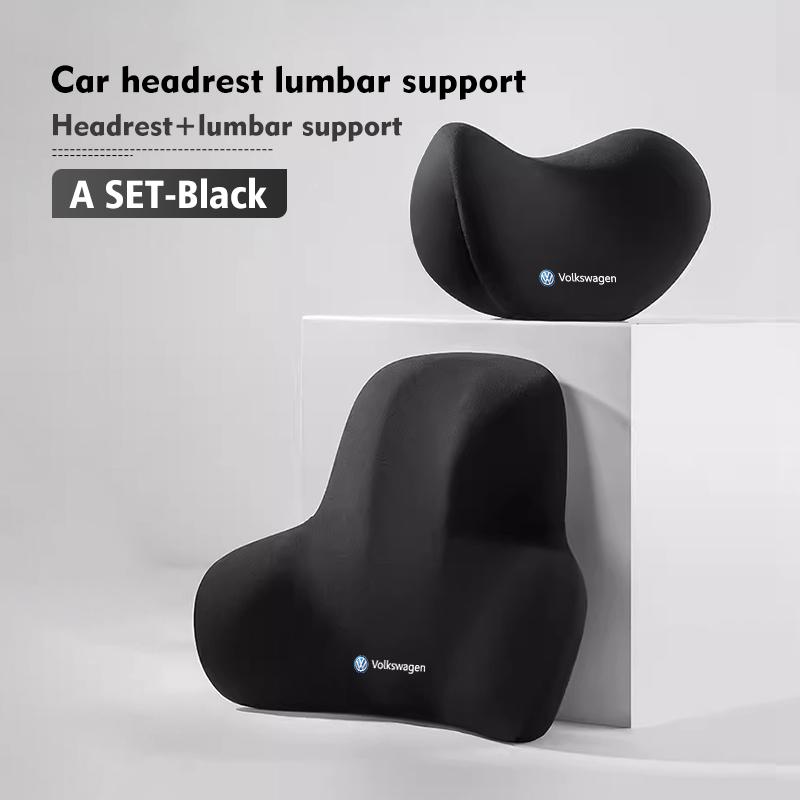 T28Emblems Car Headrest U-shaped Neck Pillow Lumbar Support Accessories For Volkswagen VW Scirocco Passat Polo B5 B6 B7 CC Tiguan S