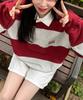 CGP Striped Rugby Sweatshirt_Dark Red