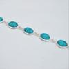 Handmade Oval Turquoise Bracelet: 925 Sterling Silver, December Birthstone
