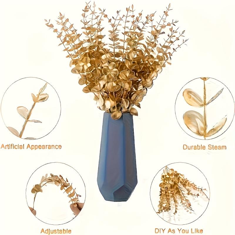 Набор из 10 предметов, имитация золотого цветка, украшение для дома, украшение для ванной комнаты в отеле, цветок эвкалипта
