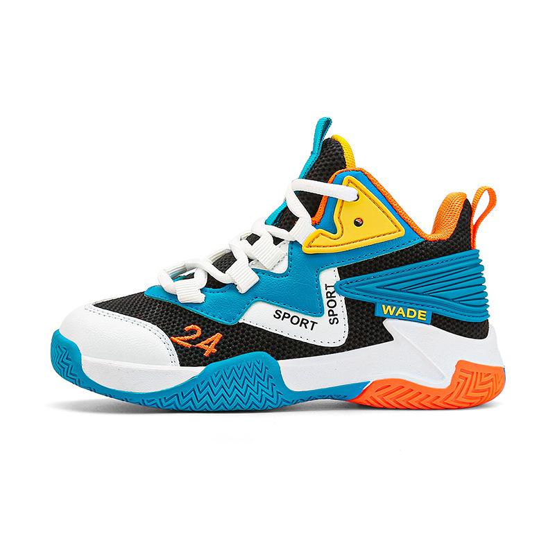 Children's summer mesh breathable boys' basketball shoes medium and older children's sports shoes boys' shoes sneakers classmates No. 24