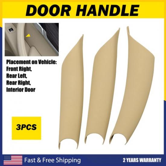 3PCS Door Pull Handle Ide Beige Case Cover For BMW X5 F15 X6 F16 2014-2018