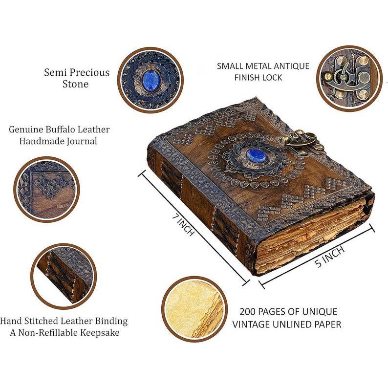 Книга теней, винтажный кожаный журнал, журнал гримуар, книга ведьмовских заклинаний, ведьмовские принадлежности, викканский декор Кожаная книга Дорожный блокнот