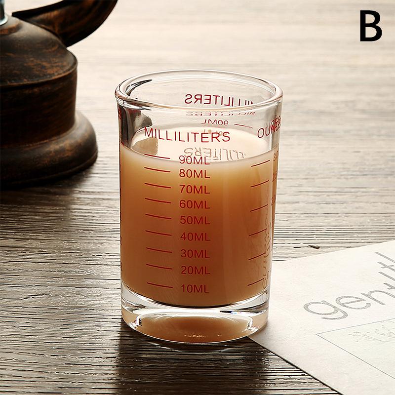 90/120Ml Heat-Resistant Glass Measuring Cup Milk Jigger Glass Ounce Cup With Handle For Espresso Coffee Barista Accessories