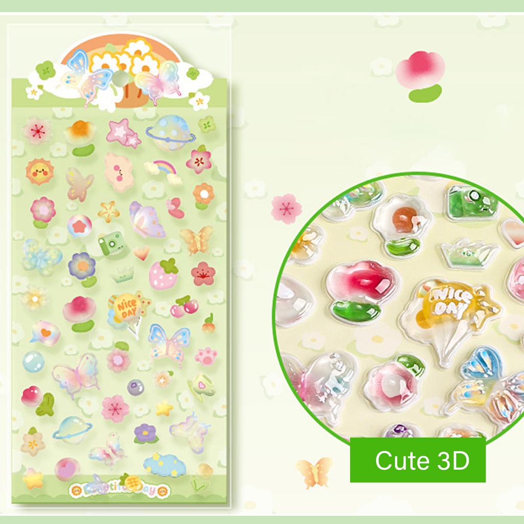 Мультфильм 3D наклейки Водостойкие животные бабочка наклейка для планировщика пенал телефон чехол бутылка для воды скейтборды