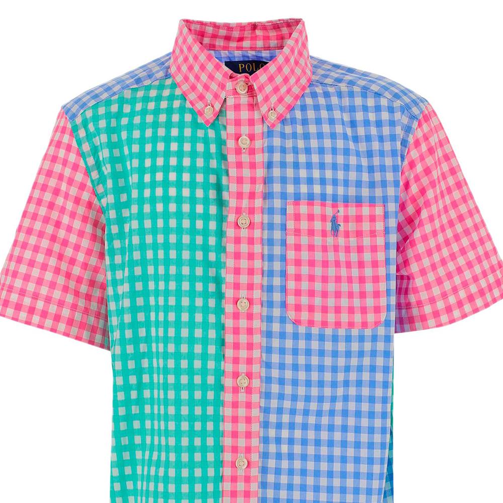 Рубашка Polo Ralph Lauren Ss23 с вышитым полосатым логотипом, короткий рукав, разноцветные детские топы 323902137-001