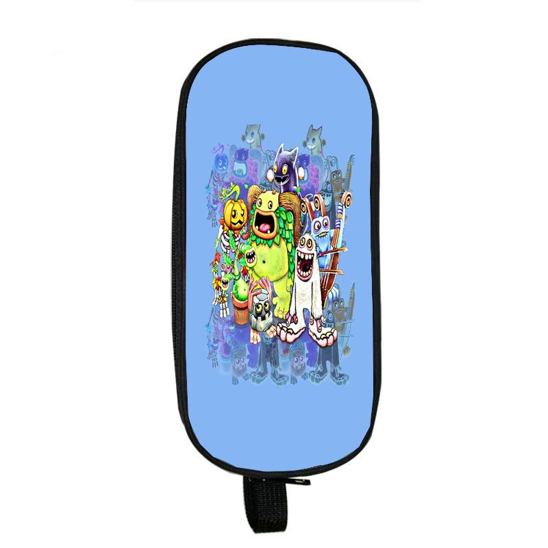 Пеналы с изображением моих поющих монстров, мягкая игра ужасов, каваи, двухслойная сумка для карандашей, чехол для ручек, школьные принадлежности, канцелярские принадлежности