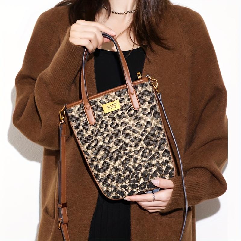 Classic Mini Leopard Pattern Satchel Bag All-Match Trendy Shoulder Bag For Women Casual Small Shopping Bag