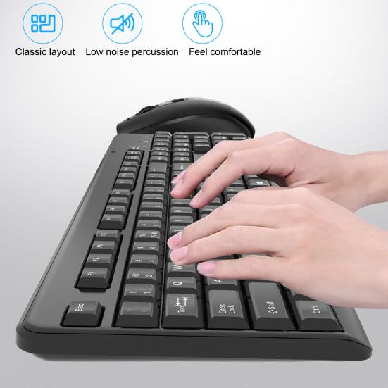 KM63 Durable Wireless Keyboard Mouse Set Low Latency 2.4GHz Typewriter