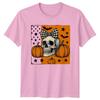 Spooky Skull With Bow Unisexs TShirt Halloween Thanksgiving Gift For Her