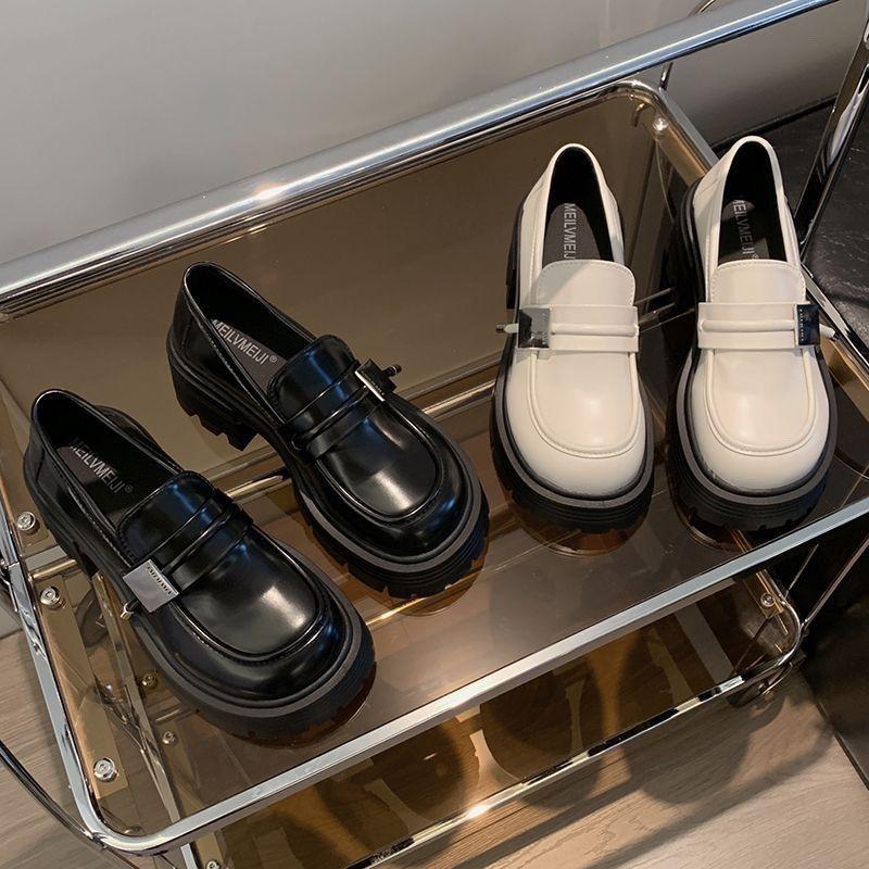 Модная платформа Британский стиль маленькие кожаные туфли 2025 новые весна и осень туфли-лодочки на одной педали универсальные лоферы туфли Мэри Джейн