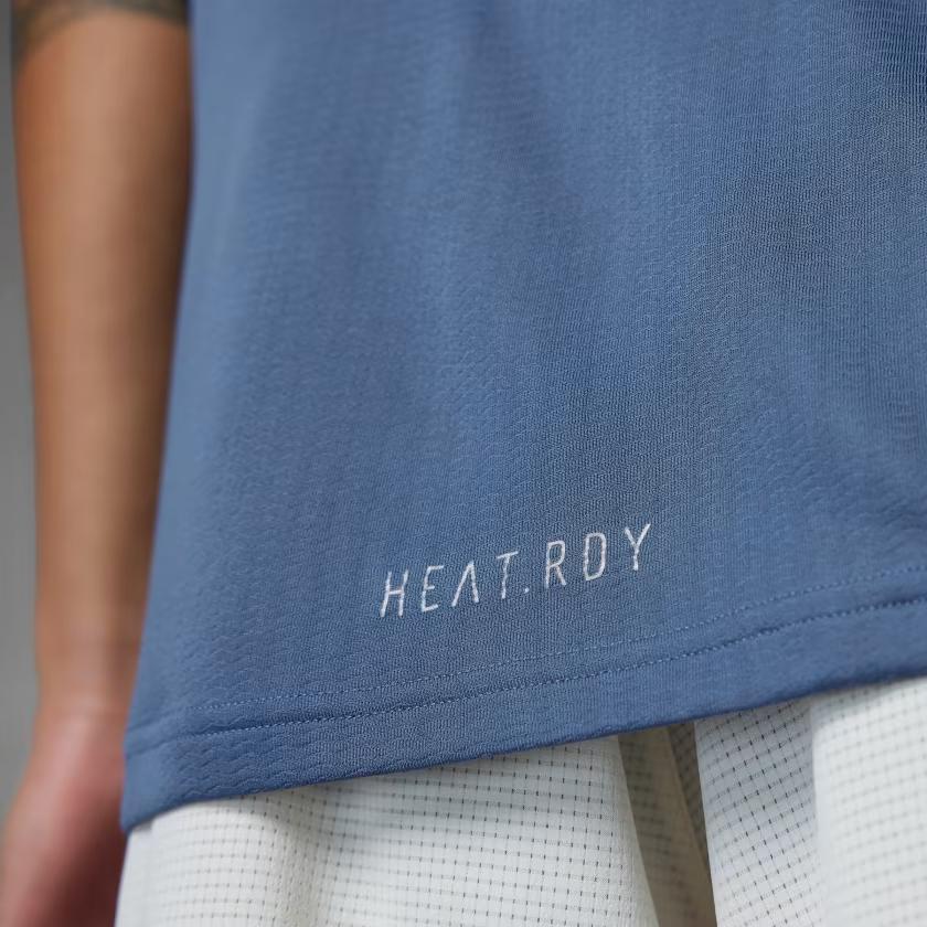 Adidas Разработан для тренировок Hiit Workout Heat Rdy Tee Мужские топы Синий IS3741