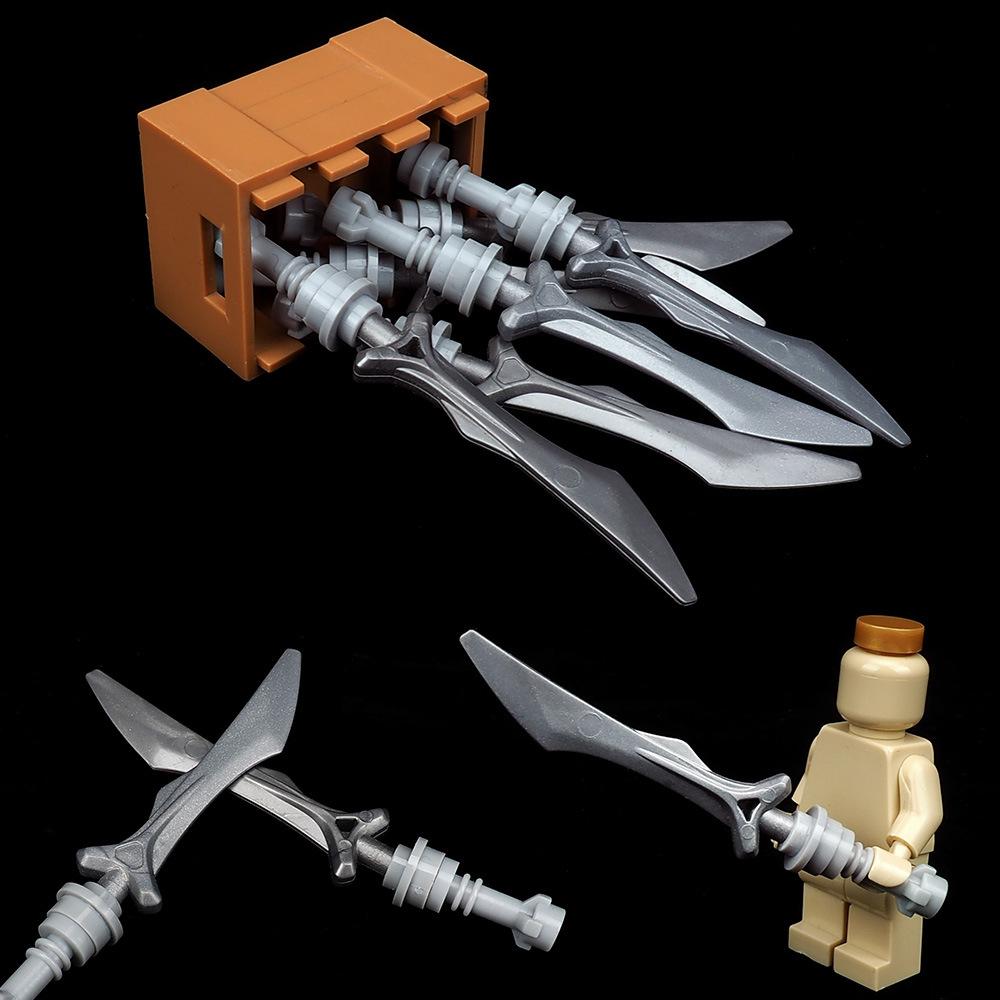 Воин Серебряный Нож Конструктор Оружие Сборка Миниатюрная Мастер-Модель Военные Аксессуары Оборудование Игрушка