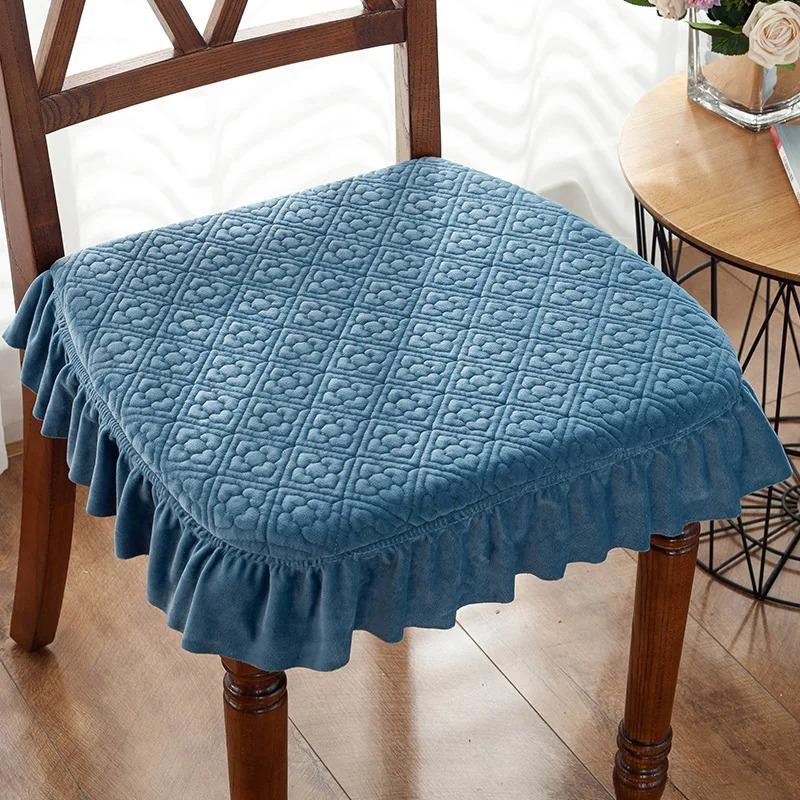 Кружевная подушка для обеденного стула 43*45 см, подушки для сидения, офисный коврик, табурет, подушка для сиденья, теплая плюс толстая подушка