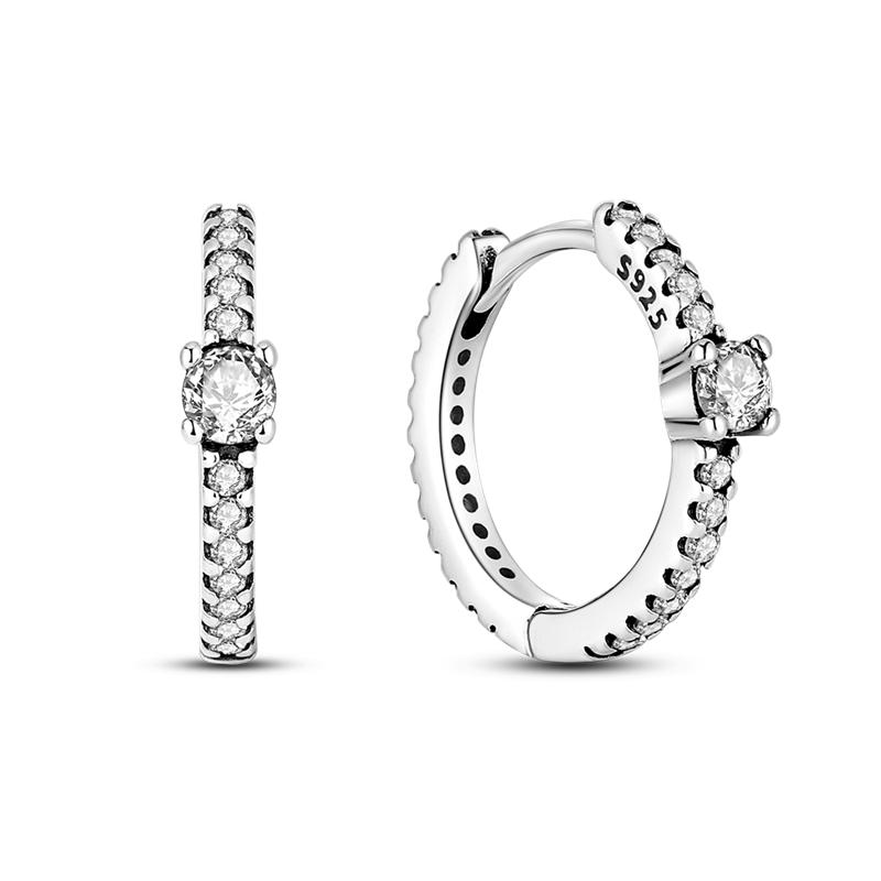 MULA Двойные серьги-кольца из стерлингового серебра 925 пробы с цирконием, цветком, звездой, U-образной формой, квадратным сердцем, паве, серьги-гвоздики в подарок для женщин, ювелирные изделия